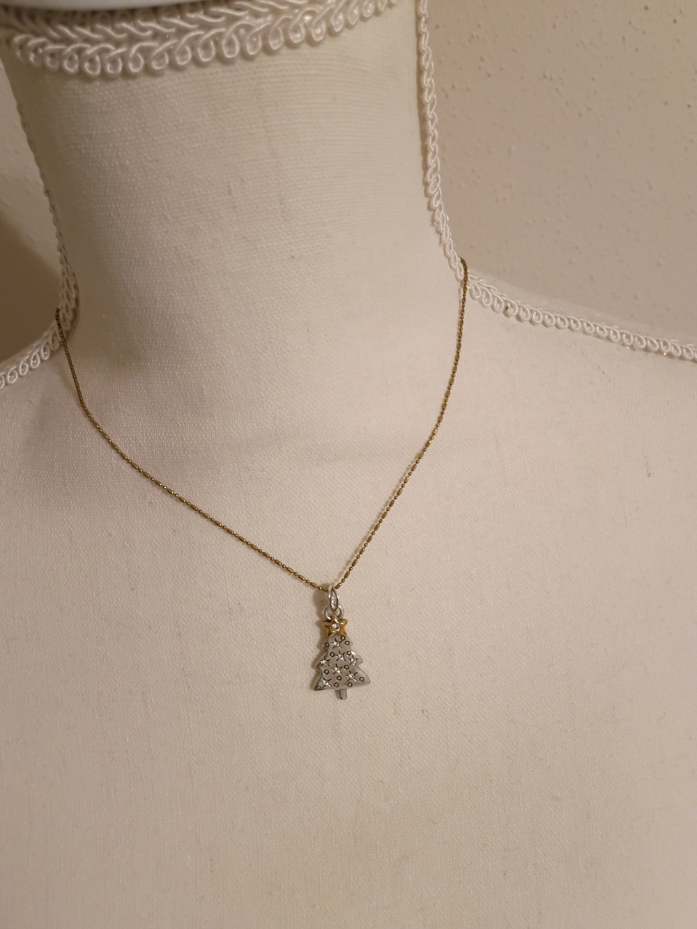Brighton Gold and Silver Christmas Tree Pendant Necklace